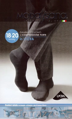Modasana Gambaletti Lycra compressione forte 18mmHg calze uomo GLORIA MED Modasa - Immagine 1 di 2