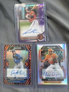 Ben Joyce silver prizm auto, Jordan Sprinkle auto #/25, John Rhodes auto #/250