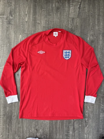 LONG SLEEVE MEN'S ENGLAND 2010 HOME SOCCER FOOTBALL SHIRT JERSEY SIZE 46 Cover