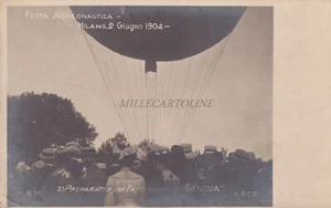 MILANO - Festa Aeronautica 1904 Preparativi per il pallone Genova, Fotocartolina - Picture 1 of 2