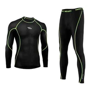 Mens Boys Body Armour Compression Baselayers Thermal Shirt Top Leggings Skin Set - Picture 1 of 13