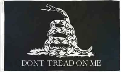 Gadsden Black Flag 3x5ft Poly Flag Don't Tread On Me Black Political Flag - Image 1 of 3