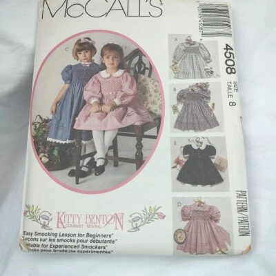 McCall's Pattern #4508 - Kitty Benton Girl's Smocking Dress/Transfer - Size 8 - Image 1 of 4