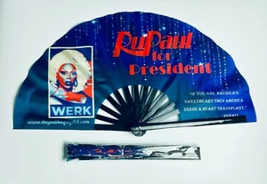 Rupaul For President 26" Political Extra Large Folding Clack Gay Pride Fan Rave - Picture 1 of 1