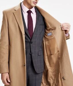 Michael Kors Men's Modern Wool Cashmere Blend Overcoat Camel Brown 46L NWT