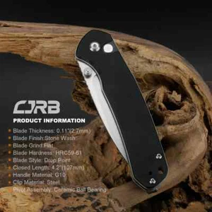 CJRB Knife Pyrite Button Lock AR-RPM9 Blade G10 Handle J1925-BK - Picture 1 of 5
