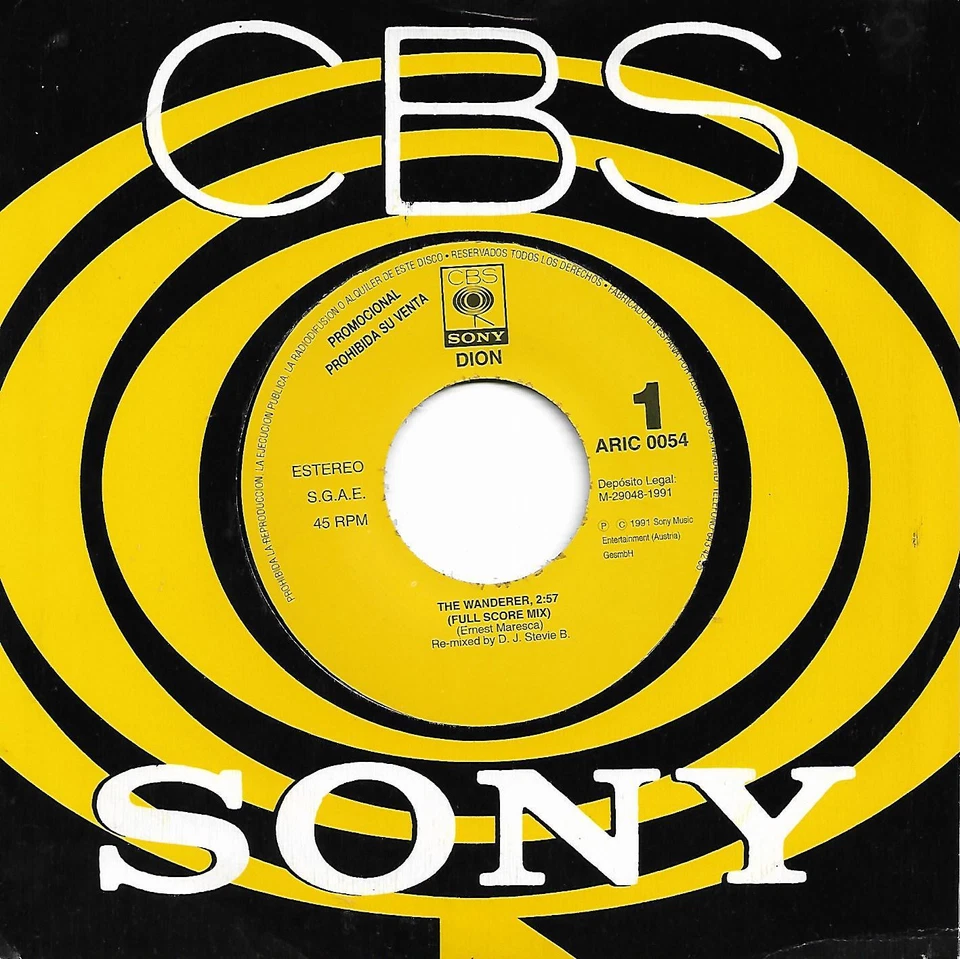 DION DI MUCCI 7" Spain 1991 The wanderer PROMO - Image 1 of 1