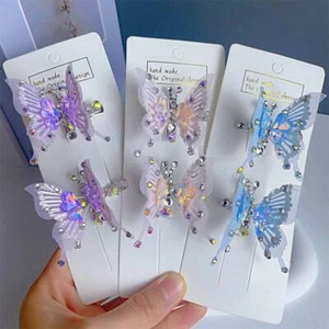 Butterfly Hairpin Plush Little Girl Three-Dimensional Hair Clip Barrettes - Picture 1 of 10