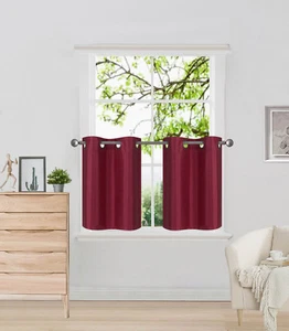 2 SMALL LIGHT FILTERING PANELS SOLID WINDOW CURTAINS FOR ANY ROOM 24" LENGTH N29 - Picture 1 of 27
