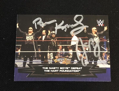 BRIAN KNOBBS & JERRY SAGS “NASTY BOYS” 2015 TOPPS WWE SIGNED AUTOGRAPHED CARD - Image 1 of 2