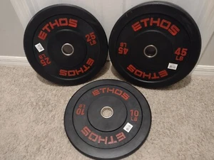 Ethos Bumper Plate Set Of 45 lb 25 lb 10 lb - Picture 1 of 9