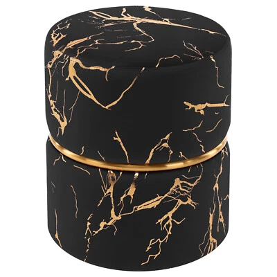 Reposapiés otomanos redondos taburete tocador de terciopelo banco para dormitorio sala de estar Foto 1 de 4