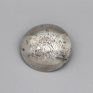 Jugendstil Brosche - Silber - Floral Blumen Gravur - Hohl gefertigt - Sehr Alt - Bild 1 von 5