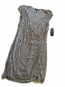 LAUREN Ralph Lauren Black White Pearl DRESS wrap PLUS Size 2X - Picture 1 of 3