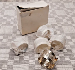 Serviettenringe 5er Set Metall Gold gebogen gespalten Markenlos - Bild 1 von 9