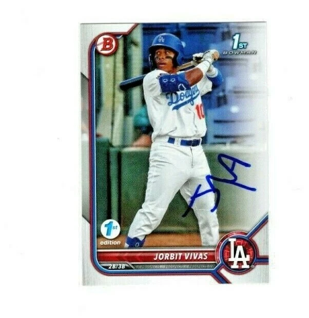 Jorbit Vivas 2022 Bowman 1st Edition IP autograph signed card Dodgers BPPF-24 c - Image 1 of 1