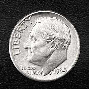 1964-D 10c SILVER Roosevelt Dime. AU+. FREE Ship (R006) - Picture 1 of 2