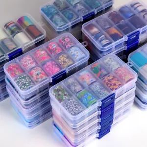 10 rotoli adesivo lamina trasferimento nail art olografico fiore stellato AB involucri di carta - Foto 1 di 41
