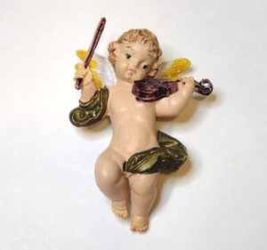 Christmas Angel Nativity Ornament Vintage Italy Plastic Violin - Picture 1 of 9