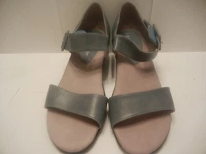 David Tate DAMEN BLAU LEDER SANDALEN MIT KLETTVERSCHLUSS KNÖCHELRIEMEN SCHNALLE 9-1/2 WW - Bild 1 von 10