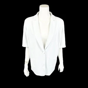 GRAVER Susan Graver LK Women's Fusion Elbow-Sleeve Blazer White X-Large Size - Picture 1 of 2