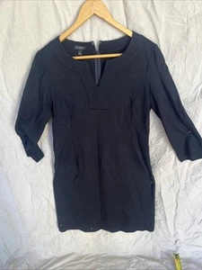 Talbots Sheath Dress Size 4 Knit V-Neck 3/4 Sleeve Black - Picture 1 of 14