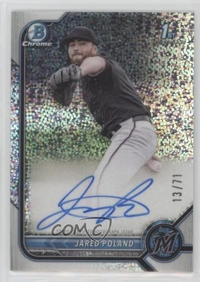 2022 Bowman Draft Chrome Pick Sparkle Refractor /71 Jared Poland #CDA-JPD Auto - Image 1 of 2