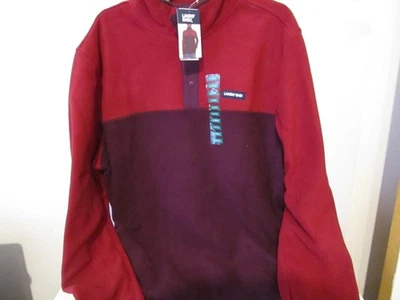 Lands End 1/4 Snap Long SLeeve Fleece Pullover Jacket Mens Merlot/Cranberry Lge - Image 1 of 3