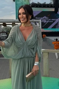 ZARA NWT $149 WOMAN SS25 ZW COLLECTION DRAPED DRESS SEA GREEN 2954/285 - Picture 1 of 14
