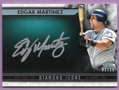 2019 TOPPS DIAMOND ICONS SILVER INK AUTO EDGAR MARTINEZ #SIEM #D 2/25 MARINERS - Image 1 of 3