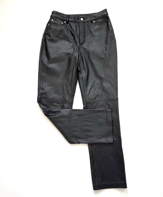 Pantalones Tommy Hilfiger Mujer Talla 4 Cuero Negro Y2K Renacimiento Motociclista Gótico De Colección Foto 1 de 4