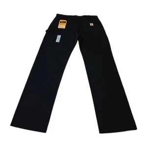 NEW Carhartt Pants Mens 35x32 Black Dungaree Duck Work Wear Carpenter - Picture 1 of 7