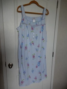 Celestial Dreams by Komar Damen Nachthemd XLarge ärmellos blau Blumen - Bild 1 von 5