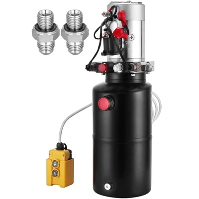 Bomba hidráulica de 8 cuartos de galón 12 V remolque de volteo de doble efecto paquete eléctrico 2850 r/min Foto 1 de 4