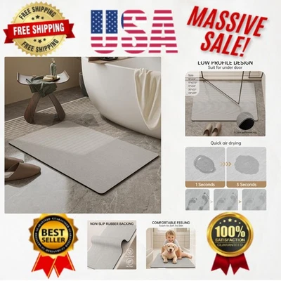 Tapete de banheiro antiderrapante pilha baixa - Secagem rápida e resistente a manchas, 16” x 24” - Imagem 1 de 4