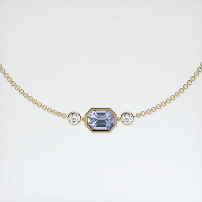 Цейлон (Шри-Ланка) изумруд огранка фиолетовый шпинель 18K желтое золото браслет 1.06CT - Изображение 1 из 4