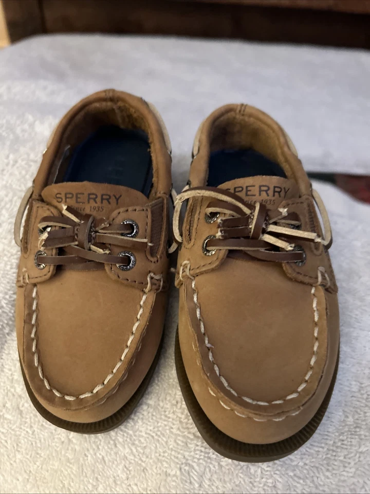 Mocasines Sperry Top Sider de gamuza talla 4T cuero marrón Foto 1 de 4