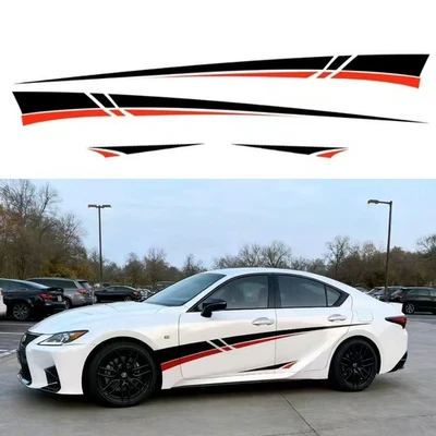 2x Black Red Side Body Door Fender Vinyl Decal Sticker For Lexus - Изображение 1 из 4