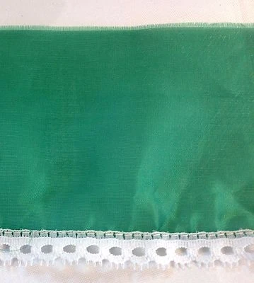 Encaje blanco transparente verde esmeralda vintage 3 1/2 pulgadas de ancho 2 yardas Foto 1 de 2