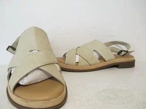 Bass Womens Montague Leather Buckle Strap Slingback Sandals Cream Size 6 - Picture 1 of 5