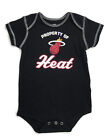 NBA Miami Heat Basketball Babys All in One Bodysuit w/ Snaps Black Unisex 18M