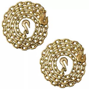 2PK - Ganchos de agarre de cadena de remolque de transporte de 3/8"" X 10' grado 70 6.600 libras - Imagen 1 de 7