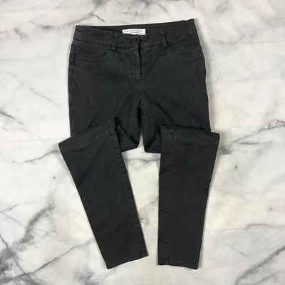 Pantalones ajustados Trina Turk talla 4 costuras moto rodilla sarga chino caqui negro 2106119 Foto 1 de 4