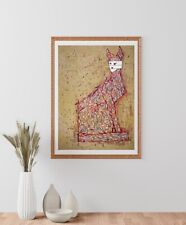 COLLECTABLE ILLUSTRATION HANDMADE ARTWORK PAINTING WALL ART |A CAT WITH BANDAGES