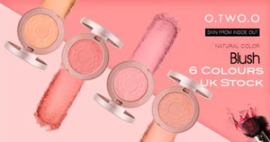 O.TWO.O Face Blusher Powder Pink Nude Rose 6 Colours UK Stock - Picture 1 of 9
