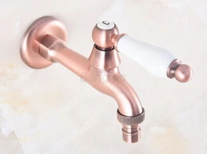 Antique Red Copper Faucet Garden Tap Bathroom Washing Machine Faucet 8av326 - Picture 1 of 7
