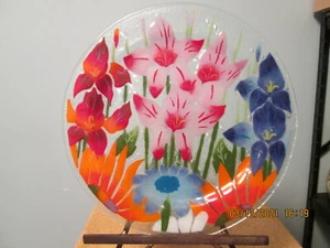 "Placa grande de vidrio artístico de otoño para jardín de 10" - Imagen 1 de 2