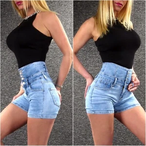 Jeans Shorts Damenjeans XS 34 u. S 36 High Waist Jeansshorts Sommer 105 - Bild 1 von 11