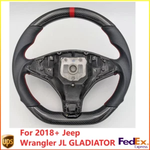 Carbon Fiber Steering Wheel Red Ring For Tesla Model X & Model S 2019-22 Upgrade - Bild 1 von 5