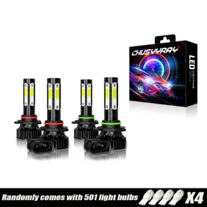 4 piezas 9005 9006 LED Faro Combo Kit Bombilla 6000k Blanco Frío COB Haz Alto/Bajo - Imagen 1 de 12